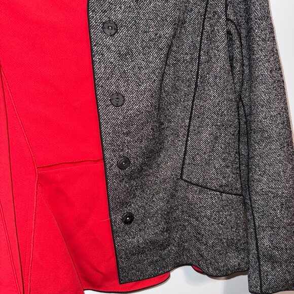 Lafayette 148 New York Womens Wool Blend Blazer Jacket Red & Black Size 8 - Picture 8 of 8
